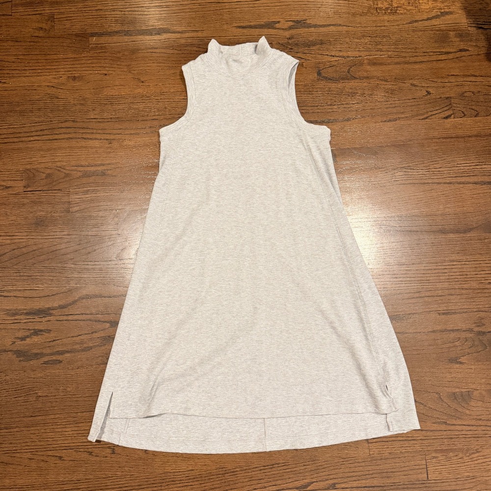 Lululemon Ribbed Mock Neck Sleeveless A-Line Dress Heathered Grey Medium